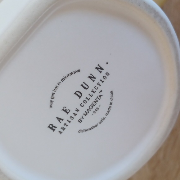 2 FOR $20 Rae Dunn White Ceramic BEAUTIFUL DAY Mug With Yellow Interior & Handle - Picture 9 of 9